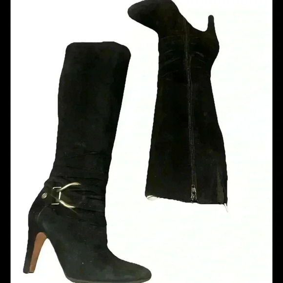 Suede heeled boots 7 1/2 - Picture 2 of 5